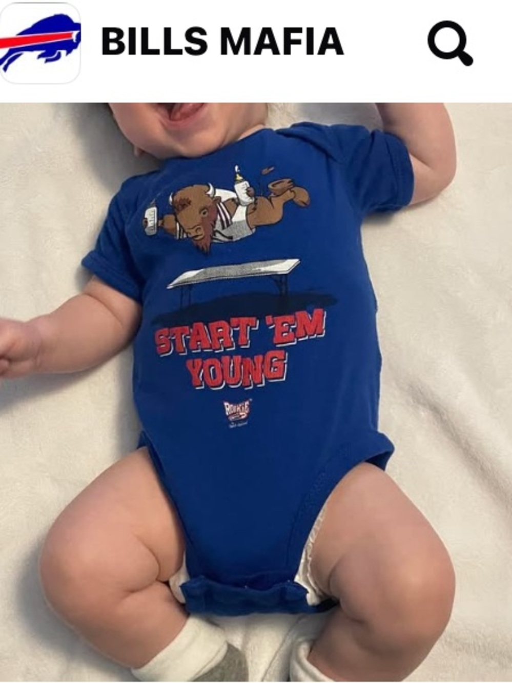 Newest Member Buffalo BILLS MAFIA! All Cotton Design by Rabbit Skins Newborn